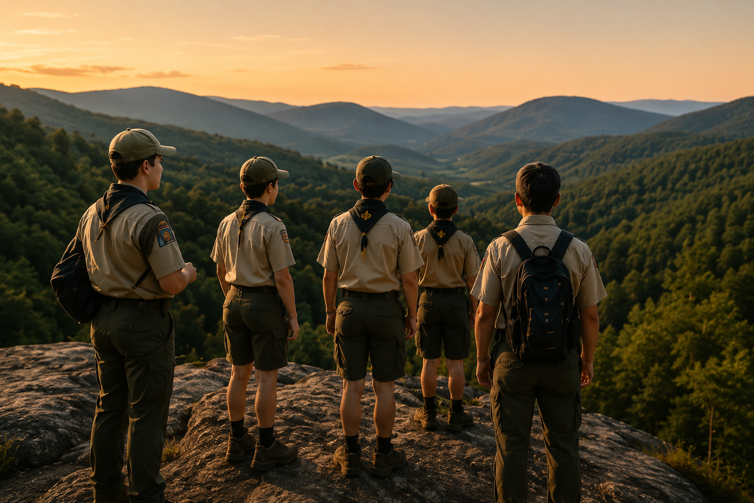 Scout leaders at a summit